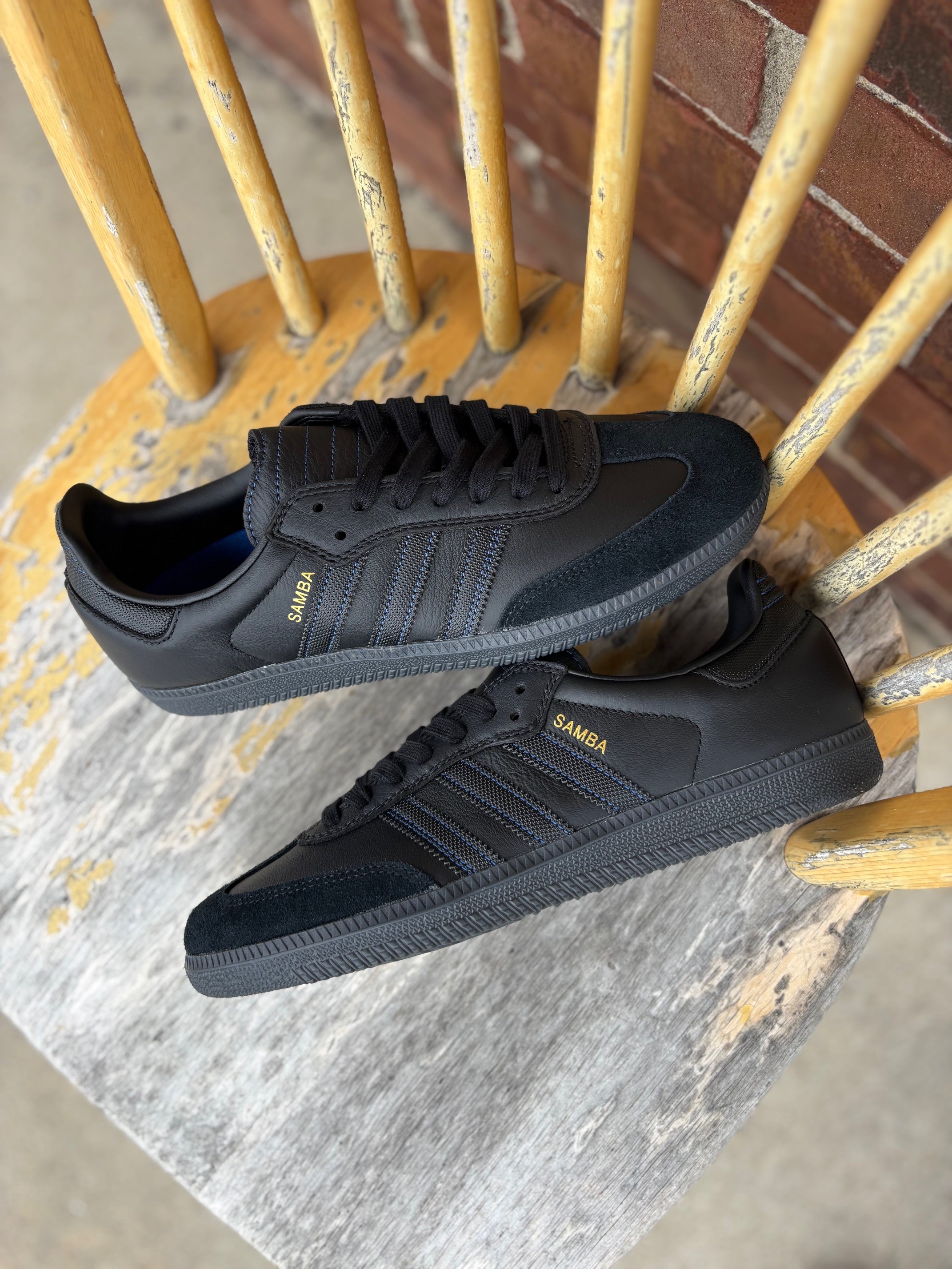Adidas Skateboarding Samba ADV Black/Black/Blue | Minus Skate Shop  Indianapolis, IN
