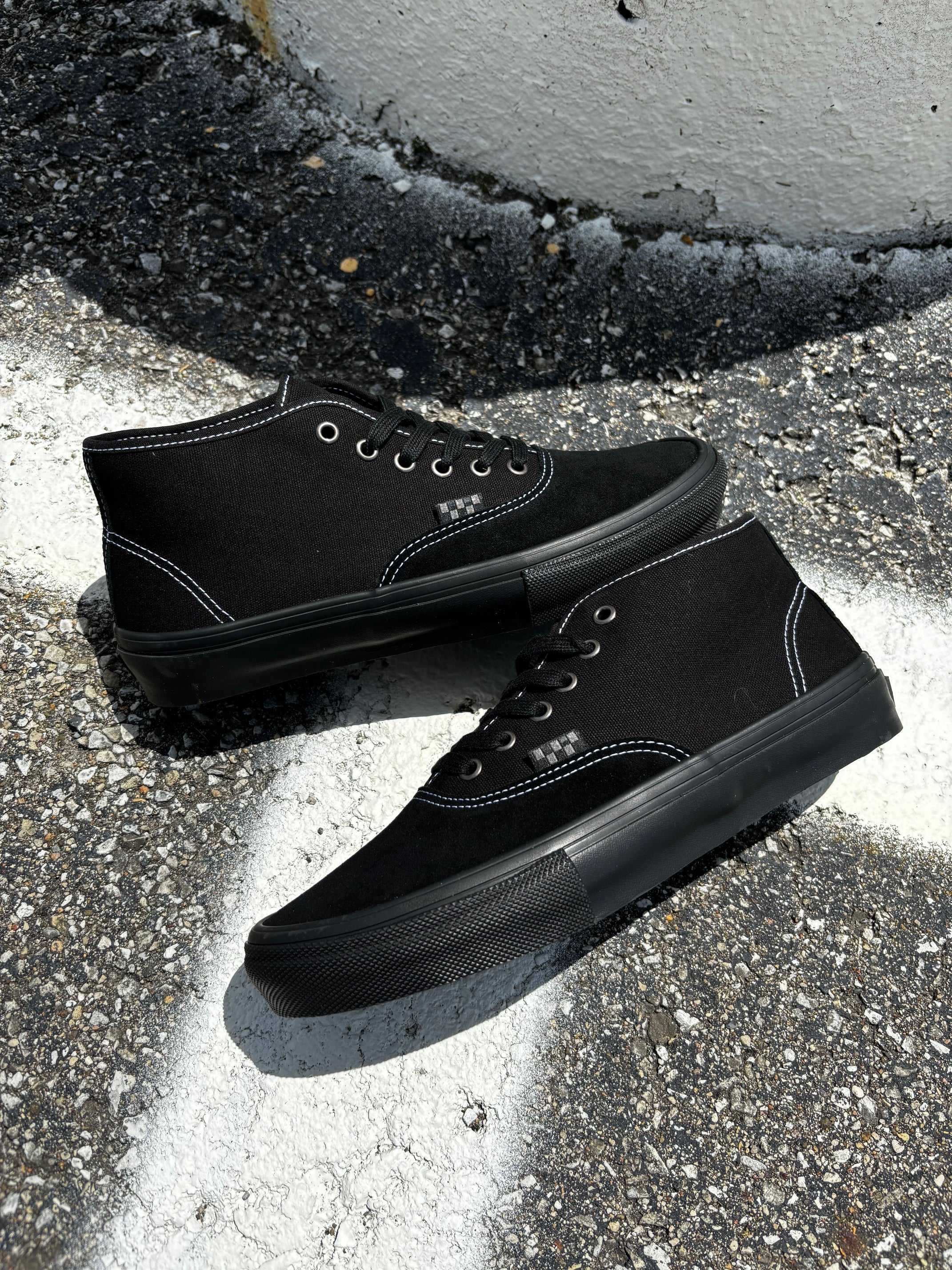 Vans Skate Authentic Mid Blackout | Minus Skate Shop Indianapolis, IN